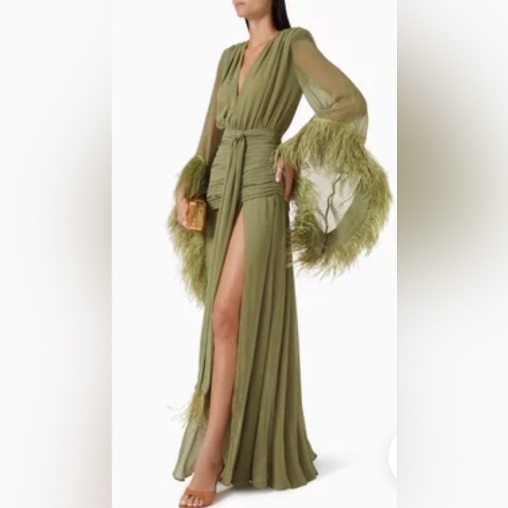 BRONX AND BANCO
Geisha Feather-cuff Gown in Chiffon